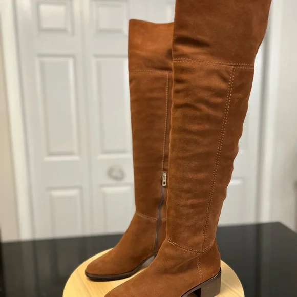 Coach Tan Suede Over-the-Knee Boots - Picture 4 of 12